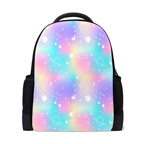 Regenbogen-Galaxie-Pflanzen-Reise-Laptop-Rucksack, Schulbüchertasche, Stern, blauer Mond, lässiger Tagesrucksack, Outdoor, Business, Wandern, Camping, Schultertaschen für Studenten, Damen, Herren Regenbogen-Galaxie-Pflanzen-Reise-Laptop-Rucksack, Schulbüchertasche, Stern, blauer Mond, lässiger Tagesrucksack, Outdoor, Business, Wandern, Camping, Schultertaschen für Studenten, Damen, Herren von Kcldeci