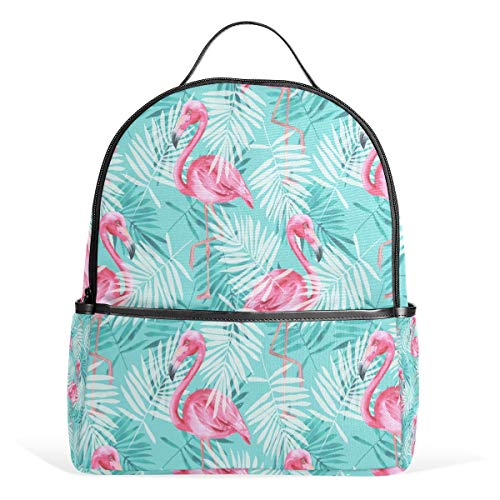 Rucksack, tropische Flamingos, Palmblätter, wasserdicht, Schultertasche, Büchertasche, Turnrucksack, Vogel, Tiertasche, Freizeitrucksack, Outdoor, Reisen, Sporttasche für Damen und Herren von Kcldeci