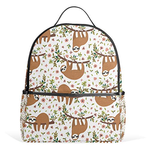 Rucksack mit süßem Faultier auf Baum, wasserdicht, Schultertasche, Büchertasche, Gym-Rucksack, Blumen, Tier-Tasche, lässig, Tagesrucksack, Outdoor, Reisen, Sport, Tasche für Damen und Herren Rucksack mit süßem Faultier auf Baum, wasserdicht, Schultertasche, Büchertasche, Gym-Rucksack, Blumen, Tier-Tasche, lässig, Tagesrucksack, Outdoor, Reisen, Sport, Tasche für Damen und Herren von Kcldeci
