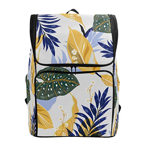Sommer-Rucksack mit tropischen Blättern, wasserdichte Schultertasche für Fitnessstudio, blaue Pflanzen, Laptop-Tasche, Outdoor-Reisetasche für Kinder, Mädchen, Jungen, Frauen Sommer-Rucksack mit tropischen Blättern, wasserdichte Schultertasche für Fitnessstudio, blaue Pflanzen, Laptop-Tasche, Outdoor-Reisetasche für Kinder, Mädchen, Jungen, Frauen von Kcldeci