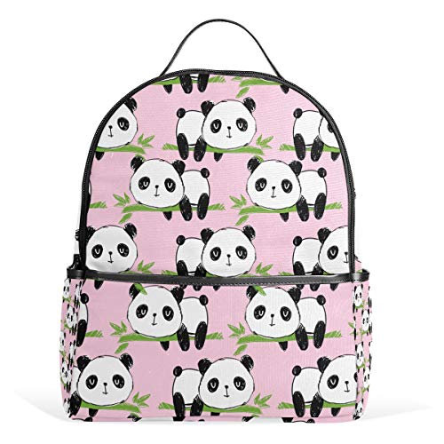 Süßer Pandas Bambus-Rucksack, wasserdicht, Schultertasche, Buchtasche, Gym-Rucksack, rosa Tier-Tasche, lässig, Outdoor, Reisen, Sport, Tasche für Damen und Herren von Kcldeci