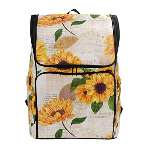Sunflower Newsapaper Schulrucksack Wasserdicht Schultertasche Gym Rucksack Blätter Blumen Laptop Tasche Outdoor Reisetasche für Damen Herren Sunflower Newsapaper Schulrucksack Wasserdicht Schultertasche Gym Rucksack Blätter Blumen Laptop Tasche Outdoor Reisetasche für Damen Herren von Kcldeci