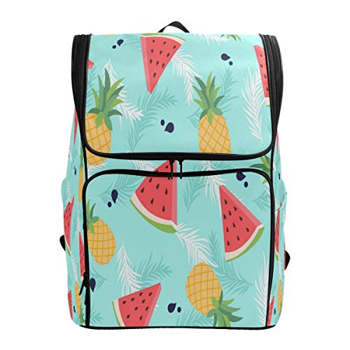 Tropische Ananas Wassermelone Schulrucksack Wasserdichte Schultertasche Gym Rucksack Sommer Obst Laptop Tasche Outdoor Reisetasche für Damen Herren von Kcldeci