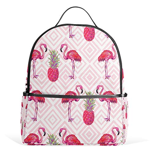 Tropische Flamingo-Ananas-Rucksack, wasserdicht, Schultertasche, Buchtasche, Gym-Rucksack, Sommer, Vogel, Tier-Tasche, lässig, Outdoor, Reisen, Sport, Tasche für Damen und Herren von Kcldeci