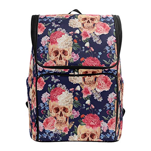 Vintage Schädel Blume Schulrucksack Wasserdicht Schultertasche Gym Rucksack Pink Floral Laptop Tasche Outdoor Reisetasche für Kinder Mädchen Jungen Frauen Vintage Schädel Blume Schulrucksack Wasserdicht Schultertasche Gym Rucksack Pink Floral Laptop Tasche Outdoor Reisetasche für Kinder Mädchen Jungen Frauen von Kcldeci