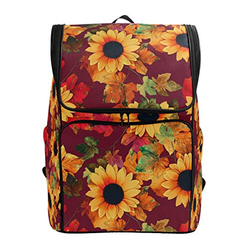 Vintage Sonnenblumen-Schulrucksack, wasserdicht, Schultertasche, Fitnessstudio-Rucksack, Laptop-Tasche, Outdoor-Reisetasche für Kinder, Mädchen, Jungen, Frauen von Kcldeci