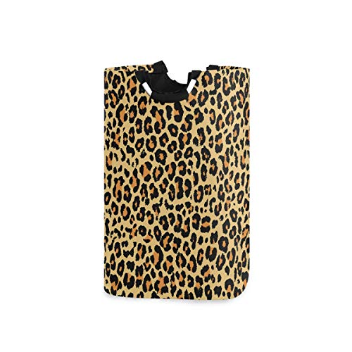 Wäschekorb mit gelbem Leoparden-Design, faltbar, für schmutzige Kleidung, Spielzeug, Aufbewahrung, Organizer für Studentenwohnheime, Kinderzimmer, Badezimmer von Kcldeci