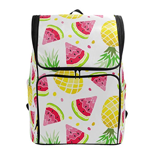 Wassermelone Ananas Sommer Schulrucksack Wasserdicht Schultertasche Gym Rucksack Obst Gelb Laptop Tasche Outdoor Reisetasche für Damen Herren Wassermelone Ananas Sommer Schulrucksack Wasserdicht Schultertasche Gym Rucksack Obst Gelb Laptop Tasche Outdoor Reisetasche für Damen Herren von Kcldeci