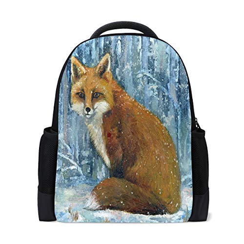 Winter-Fuchs Malerei Reise Laptop Rucksack Schule Buch Tasche Tier Schneeflocke Causal Tagesrucksack Outdoor Business Wandern Rucksäcke Camping Schultertaschen für Studenten Damen Herren Winter-Fuchs Malerei Reise Laptop Rucksack Schule Buch Tasche Tier Schneeflocke Causal Tagesrucksack Outdoor Business Wandern Rucksäcke Camping Schultertaschen für Studenten Damen Herren von Kcldeci
