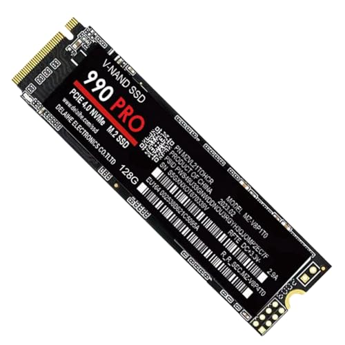 Kcvzitrds 1 Stück 128G 990 Pro M.2 2280 SSD PCIe 4.0 NVMe interne Festplatte schwarz PCB für Laptop und Desktop-PC von Kcvzitrds