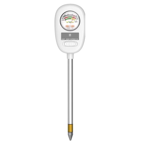 Kcvzitrds 1 Stück 4-In-1-Boden-PH-Messgerät, Licht- und Feuchtigkeits-Nährstofftester, Indoor-Blumenerde-Säuremessgerät, Pflanzen- und Gartengeräte von Kcvzitrds