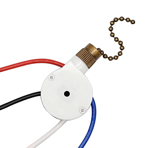 Kcvzitrds 1PCS Deckenventilator Lichtschalter ZingEar ZE-208S E89885 3-Gang-4-Draht-LüFterschalter Zugkette, LüFterlichtschalter, Bronze von Kcvzitrds