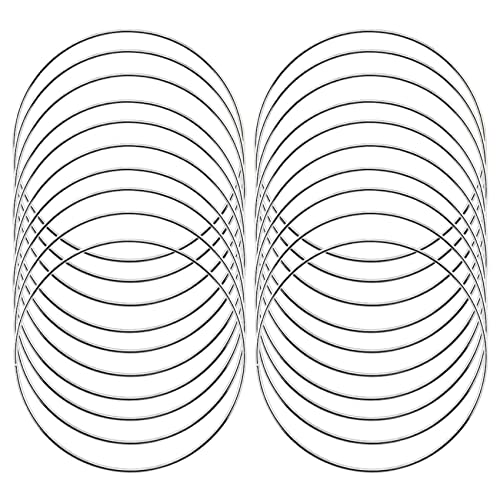 Kcvzitrds 20 x Metallringe für Traumfänger, Silber, 4 Zoll, Blumenringe, Kranz für Kreationen aus Makramee Kcvzitrds 20 x Metallringe für Traumfänger, Silber, 4 Zoll, Blumenringe, Kranz für Kreationen aus Makramee von Kcvzitrds
