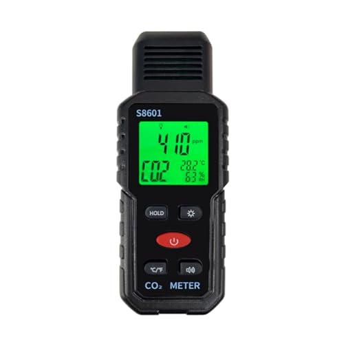 Kcvzitrds 3-In-1-CO2-Messgerät, Luftqualitätsmonitor, Handlich, 5000 Ppm CO2-Monitor, Messung Von Kohlendioxid ℃/℉-Detektor S8601, Einfach zu Bedienen von Kcvzitrds