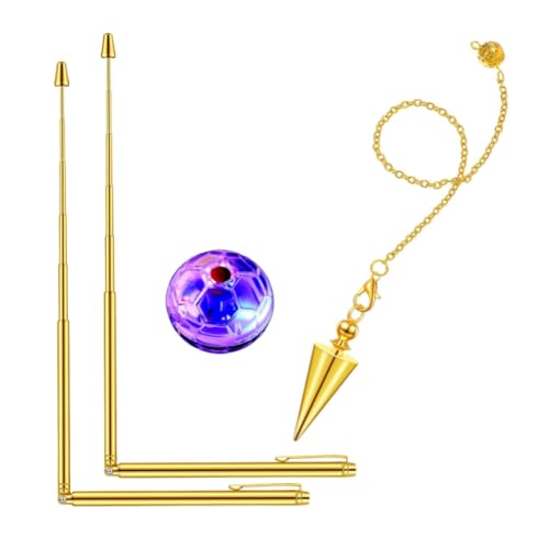 Kcvzitrds 4-Teiliges Wünschelruten-Kupfer-Set, Stiftförmige Gold-Spirit-Ruten, Wassersuchruten Aus Gold-Kupfer von Kcvzitrds