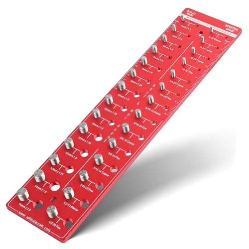 Kcvzitrds Gewindeprüfer, Gewindeprüfer für Muttern und Schrauben, Schraubengrößen- und Gewindelehre, Schrauben- und Muttern-Identifizierungslehre, Bolzenlehre, Einfache Installation von Kcvzitrds