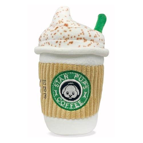 Kcvzitrds Hundespielzeug Parody Star Pups Coffee Pup' Spice Latte – Lustiges Parodisches Plüschtier im Herbst, quietscht, für mittelgroße Partys Kcvzitrds Hundespielzeug Parody Star Pups Coffee Pup' Spice Latte – Lustiges Parodisches Plüschtier im Herbst, quietscht, für mittelgroße Partys von Kcvzitrds