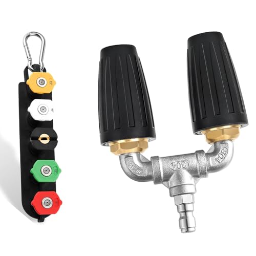 Kcvzitrds Reiniger mit doppelter Turbodüse, Doppel-Turbo-Düse, 360° drehbar, 4000 PSI, 4-6 GPM mit Anschluss von Kcvzitrds