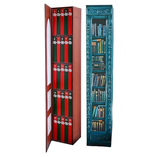 Kcvzitrds Set mit 2 dekorativen Mini-Kalendern in Buchform, Weihnachtskalender mit Geschenkbuch, Weihnachtskalender mit Buch von Kcvzitrds