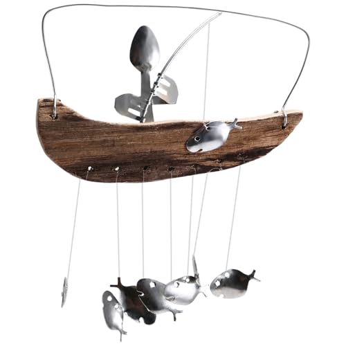 Kcvzitrds Skulptur Fischer Windspiele Dekoration für Innen oder Außen für oder Garten Ornamente hängend Geschenk Gartendekoration Kcvzitrds Skulptur Fischer Windspiele Dekoration für Innen oder Außen für oder Garten Ornamente hängend Geschenk Gartendekoration von Kcvzitrds