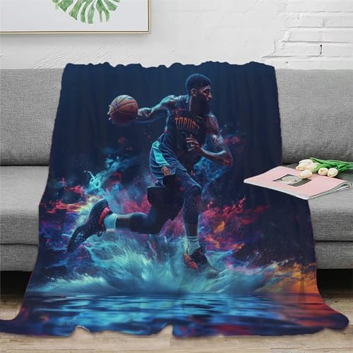 Basketball Couchdecke,Warme Super Weiche Sport Decke, Schlafdecke Überwurfdecken Für Wohnzimmer,Bettwäsche,Sofa,Schlafzimmer,Kinder,Erwachsene,60x80inch(150x200cm) von KeAan