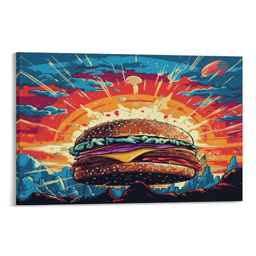 KeAan Hamburger Poster, Dekoratives Gemälde, Leinwand, Wandkunst, Wohnzimmer, Poster, Schlafzimmer, Gemälde 16x24inch(40x60cm) von KeAan