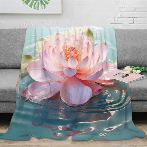 KeAan Lotus Blume Decke Kuscheldecke Plüschdecke Printdesign Couchdecke MikrofaserDecke 50x60inch(127x152cm) von KeAan
