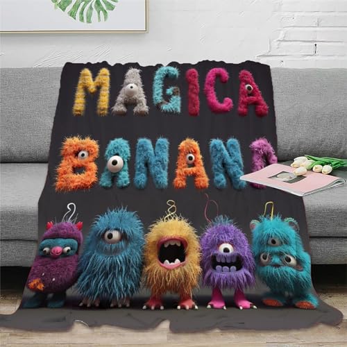 KeAan Plüsch-Monster Personalisierte Kuscheldecke,Niedliches Monster Weiche Flanell Flauschige Decke Für Couch Bett Tv-Decken Wohnzimmer Geschenk 60x80inch(150x200cm) von KeAan