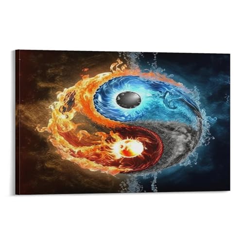 KeAan Yin Yang Tai Chi Wall Art - Leinwand Wandbild Poster Modern Dekorationen Für Das Wohnzimmer,Büro,Küche,Schlafzimmer 16x24inch(40x60cm) von KeAan