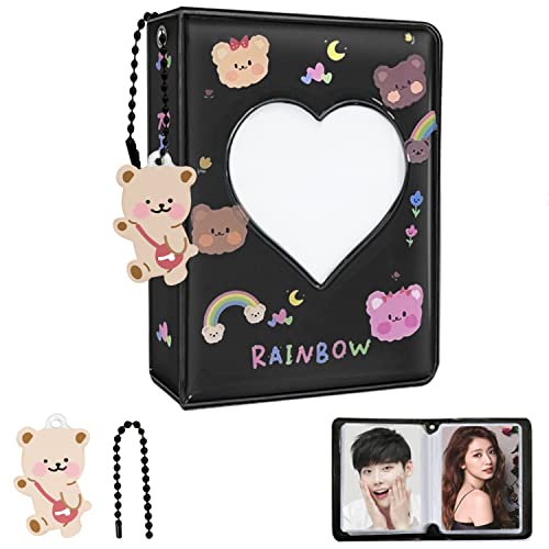 Kpop Photocard Holder 3 Zoll Photocard Binder, 40 Pockets Mini Fotoalbum Kpop Photocard Binder, Love Heart Hollow Kpop Photocard Album Kpop Binder Collect Album with Lovely Pendant von KeCool