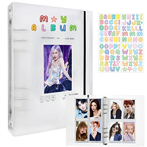 Photocard Binder A5 Kpop Photocard Holder, 200 Pockets Large Capacity Kpop Photo Card Binder, Refillable A5 6 Rings Photo Card Album, Waterproof PVC Free Clear K-pop Album with DIY Letter Sticker Photocard Binder A5 Kpop Photocard Holder, 200 Pockets Large Capacity Kpop Photo Card Binder, Refillable A5 6 Rings Photo Card Album, Waterproof PVC Free Clear K-pop Album with DIY Letter Sticker von KeCool