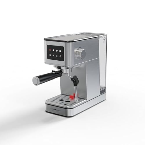 KeMar Kitchenware BARISTA DELICIOSO Siebträger Espressomaschine, 20 Bar, Touchdisplay, Milchaufschäumer, nur 13,5 cm breit,1,7 l (Silber) von KeMar Kitchenware