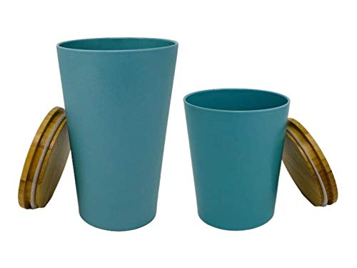 KeMar Kitchenware Behälter Set mit Bambus Deckel (1 Liter + 1,2 Liter, Petrol) von KeMar Kitchenware