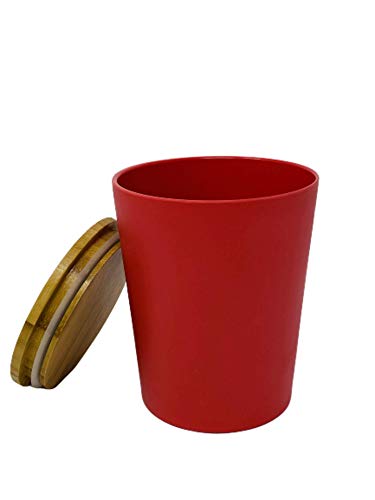 KeMar Kitchenware Tischabfalleimer mit Deckel, Kunststoff, Mülleimer, Abfalleimer, Kosmetikeimer (Rot, 1 L) von KeMar Kitchenware