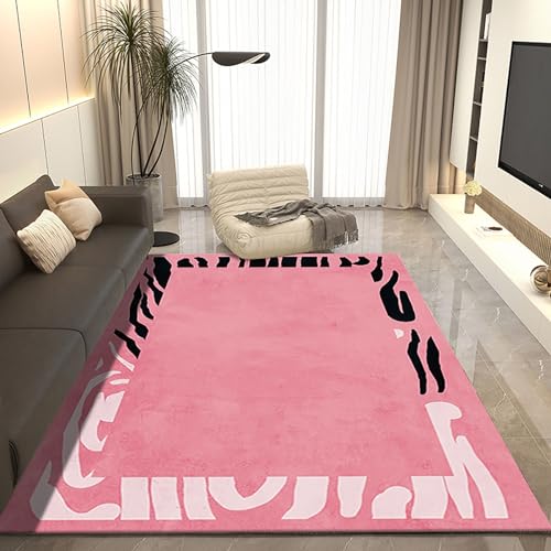 KeTXCZOAG Rosa Teppiche für Schlafzimmer, waschbare Teppiche, Rutschfester Abstrakter rosa Kinderzimmerteppich(Color:F,Size:200X300CM) von KeTXCZOAG