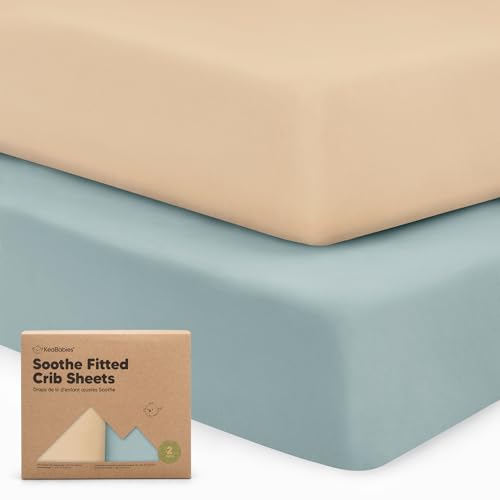 2-Pack Organic Crib Sheets for Boys Girls - Jersey Fitted Crib Sheet Baby Crib Sheets Neutral Crib Mattress Sheet Cotton Crib Sheets Soft Baby Sheets for Crib Unisex Crib Fitted Sheet (Toasty) von KeaBabies