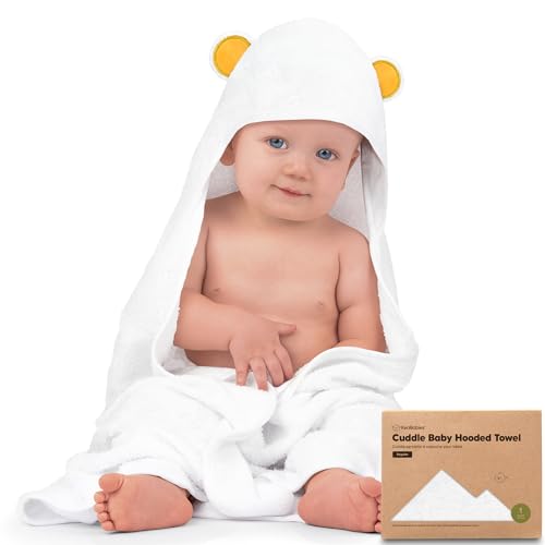 KeaBabies Kapuzenhandtuch Baby - Baby Handtuch Kapuze, Weich & Super Saugfähig Babyhandtuch Mit Kapuze für Neugeborene, Baby Badetuch mit Kapuze, Babybadetücher & Kapuzenhandtücher (Bear) von KeaBabies