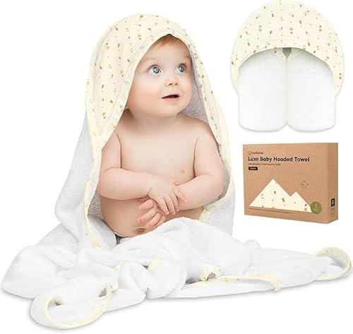 KeaBabies Kapuzenhandtuch Baby - Baby Handtuch Kapuze, Weich & Super Saugfähig Babyhandtuch Mit Kapuze für Neugeborene, Baby Badetuch mit Kapuze, Babybadetücher & Kapuzenhandtücher (Dreamers) von KeaBabies