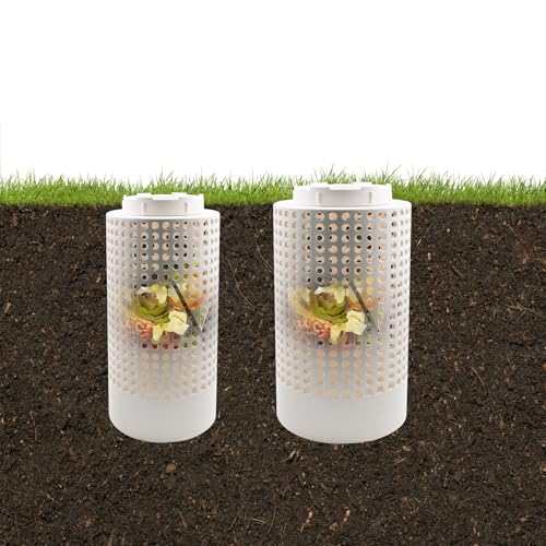 2 Stück Gartenkomposteimer für den Außenbereich Unterirdische Komposteimer Wurmkomposter mit Löchern für Garten, Gemüsebeet, Hinterhof, Gewächshaus 2 Größen von KeaJuidy