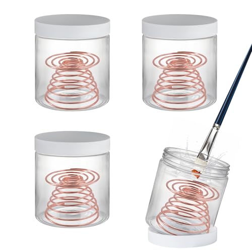 KeaJuidy 4 Stück Pinselreiniger Bürstenspüler Brush Cleaner mit Stahlspiralen Pinselspüler für Acryl, Aquarell, Malerei auf Wasserbasis Pinsel 250ml KeaJuidy 4 Stück Pinselreiniger Bürstenspüler Brush Cleaner mit Stahlspiralen Pinselspüler für Acryl, Aquarell, Malerei auf Wasserbasis Pinsel 250ml von KeaJuidy