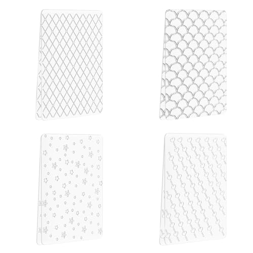 KeaJuidy 4 Stück Prägefolder Embossing Folder Transparent Blumen Prägeschablone für DIY Album Papier Karten Umschlag Scrapbooking 12x15x0,22 cm von KeaJuidy