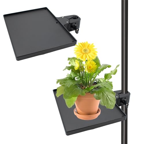 KeaJuidy Blumentopfständer Töpfe Pflanzenaufhänger Topftablett mit Rohrschelle Blumentopf Hängend Balkon für Terrasse Veranda Zaun 228x168 mm von KeaJuidy