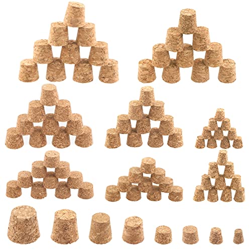 Keadic 120 Pcs 8 Sizes Wooden Tapered Cork Plug Assortment Set Soft Wood Wine Bottle Corks Stoppers Replacement for for Wine And Beer von Keadic