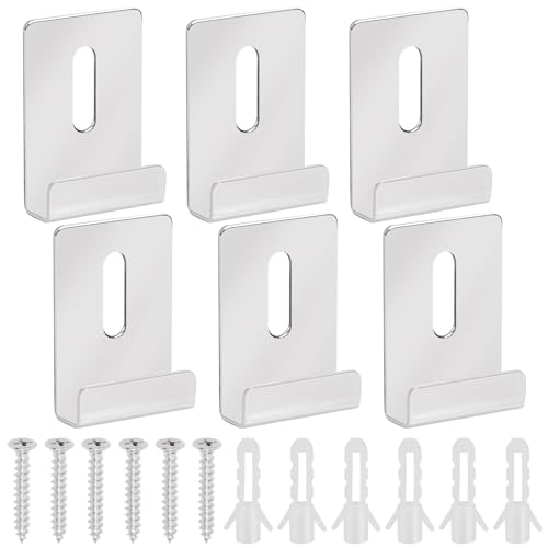 Keadic 18pcs Metall Spiegel Clips Kit mit Schrauben Kit Große Schwere Spiegelhalter Clips Metall Spiegelhalter Clips Wide Channel Spiegelhanger Clip für Wandmontage Spiegel Billboard (Edelstahl) von Keadic