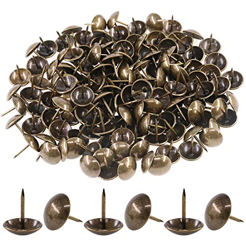 Keadic 200Pcs [ 3/4" in Diameter ] Antique Upholstery Tacks Furniture Nails Pins Assortment Kit for Upholstered Furniture Cork Board or DIY Projects - Bronze von Keadic