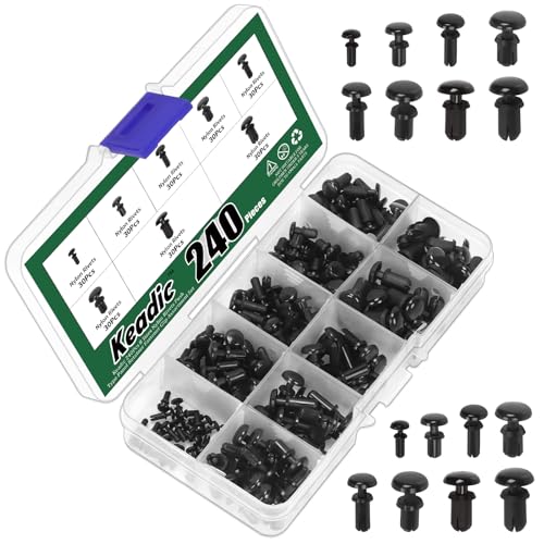 Keadic 240Pcs 8-Größen Nylon Nieten Push Typ Panel Halter Befestigung Clip Sortiment Set, schwarze PCB Schalttafel Befestigungen für Auto Stoßstange Tür Trim Innenverkleidungen Keadic 240Pcs 8-Größen Nylon Nieten Push Typ Panel Halter Befestigung Clip Sortiment Set, schwarze PCB Schalttafel Befestigungen für Auto Stoßstange Tür Trim Innenverkleidungen von Keadic