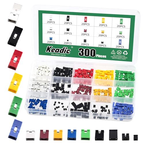 Keadic 300 Stück Mischte Jumper Caps Sortiment Kits 1.27MM 2.54MM 2.0MM Kurzschlusskappe Mini Micro Jumper Leiterplatte Jumper Cap für Elektronik Arduino DIY Keadic 300 Stück Mischte Jumper Caps Sortiment Kits 1.27MM 2.54MM 2.0MM Kurzschlusskappe Mini Micro Jumper Leiterplatte Jumper Cap für Elektronik Arduino DIY von Keadic