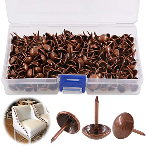 Keadic 300Pcs 7/16" (11mm) Antique Upholstery Tacks Furniture Nails Pins Kit for Upholstered Furniture Cork Board or DIY Projects - Red Copper von Keadic