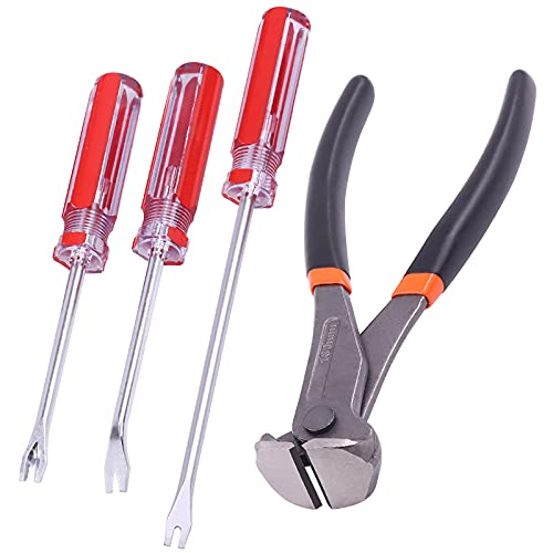 Keadic Polsterklammerentferner und Reißzweckenheber, Werkzeug-Set, Endschneidezange, 17,8 cm, bündig, Nagelabzieher, strapazierfähig, Schneiden von Tischlern, Zangen, Nagelzieher für Zuhause, Büro, von Keadic