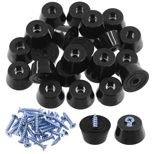 Keadic 49Pcs Anti-Rutsch-Gummifüße für Schneidebrett, 30 * 22 * 15MM schwarz Möbel Gleiter Pad Bodenschutz mit Built-in-Dichtung und Schrauben für Holzmöbel Stuhl Tische Sofa von Keadic